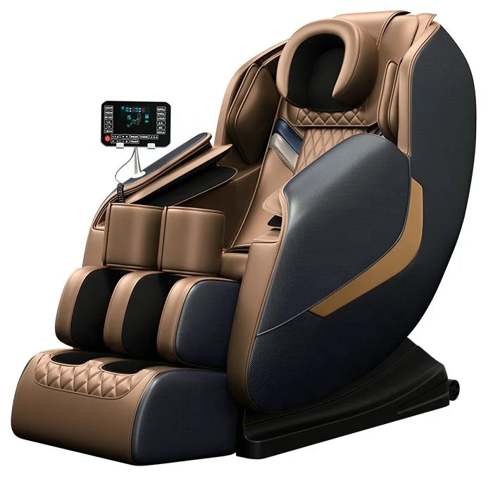 Black massage chair with PU upholstery