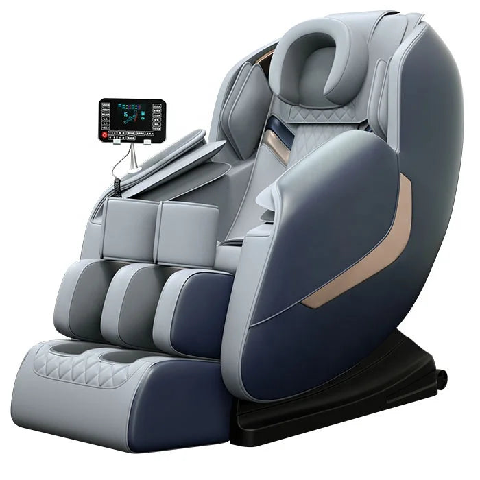 Grey massage chair with PU upholstery